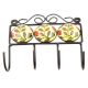 Yellow Brown Leaf Floral Round Ceramic Tiles Hooks